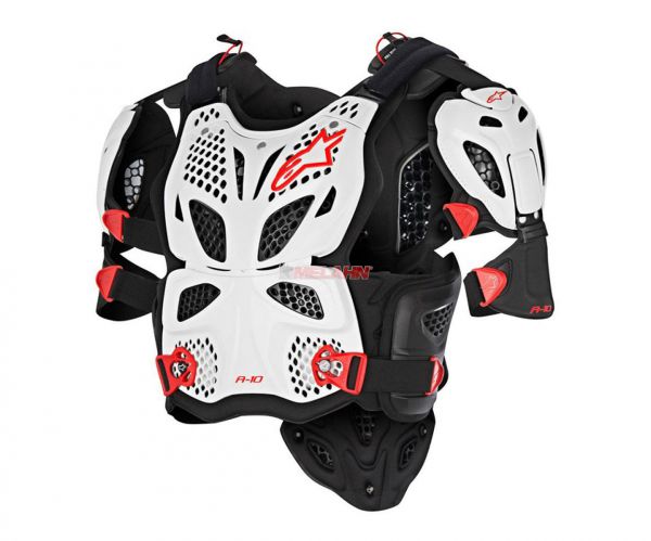 ALPINESTARS Brustpanzer: A-10, weiß/schwarz/rot