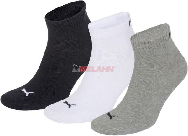 PUMA Socke (3er Pack): Unisex Quarter, grau/weiß/schwarz