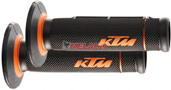 KTM Griff (Paar): 2 Komponenten mit Loch, schwarz/orange