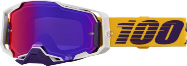 100% Brille: Armega Difenbak, weiß/gelb/lila lila verspiegelt