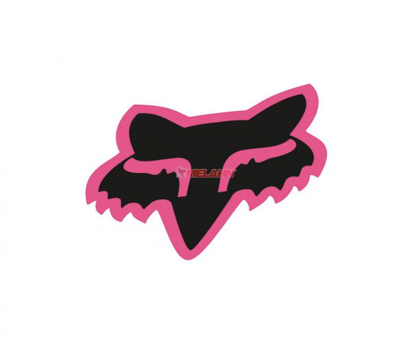 FOX Aufkleber: Head 18 cm, pink/schwarz