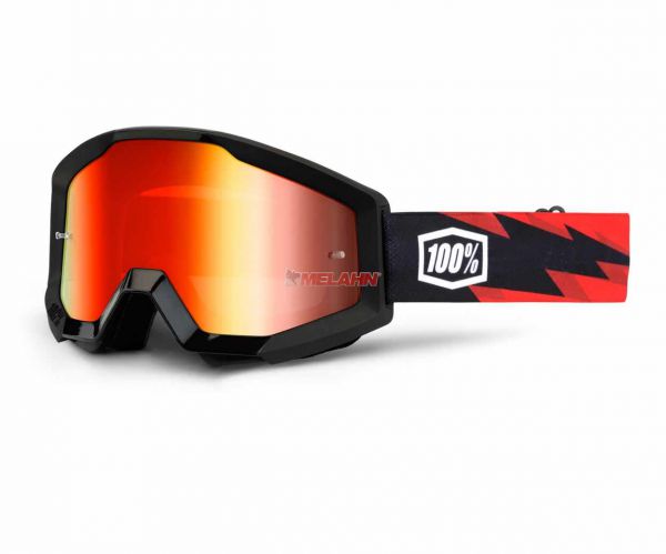 100% Brille: Strata Slash, schwarz/rot