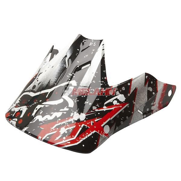 FOX Helmschirm: Visor V3 Riot, schwarz/rot