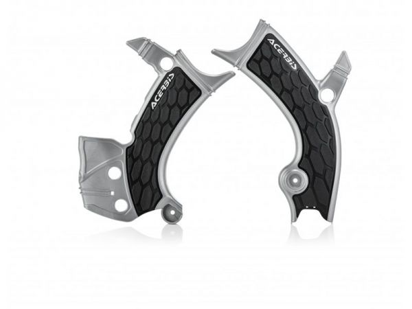 ACERBIS Rahmenschützer (Paar): X-Grip für YZF 250 19- / 450 18-, silber/schwarz