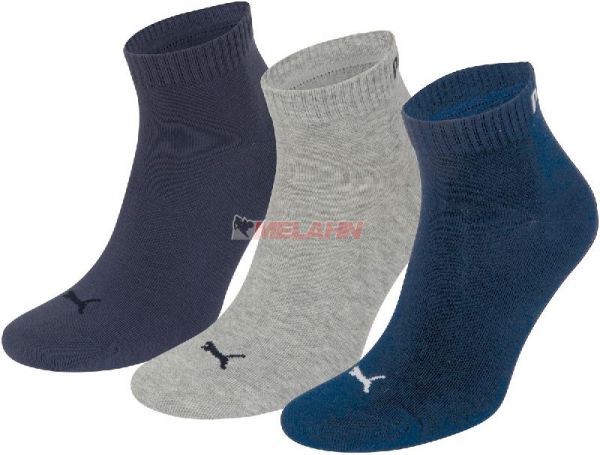 PUMA Socke (3er Pack): Unisex Quarter, navy/grau/blau