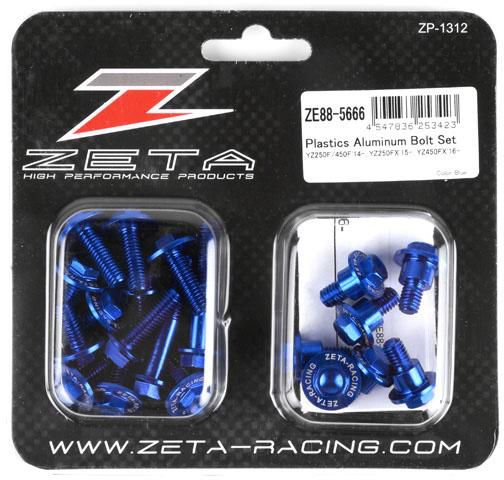 ZETA Aluminium-Schrauben Plastikteile (20 Stück) für Yamaha YZF 250 14-18 / 450 14-17, blau