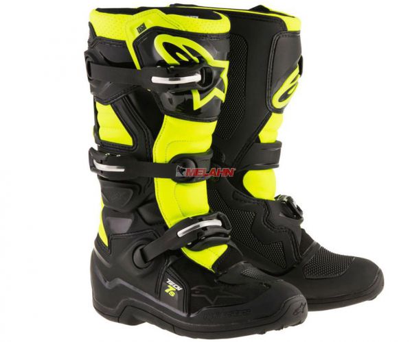 ALPINESTARS Kids Stiefel: Tech 7S, schwarz/neon-gelb