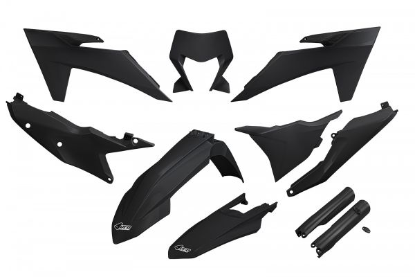 UFO Plastik-Kit Full kompatibel für KTM 150-500 EXC 2024-2025, schwarz