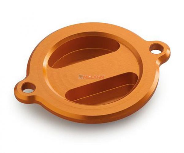 KTM SXS Aluminium-Ölfilterdeckel EXC 450/500 12-16 / SX-F/SMR 450 13-15, orange