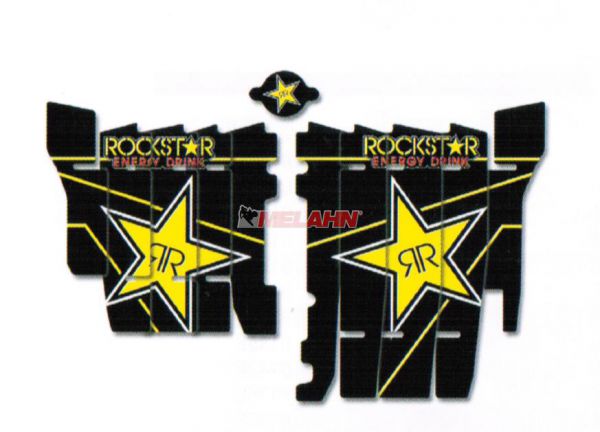 BLACKBIRD Aufkleber Kühlerschutz (Paar), ROCKSTAR, CRF 250 14-17