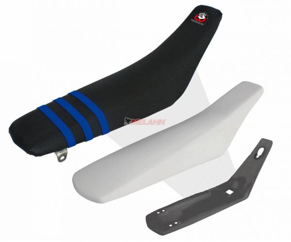 BLACKBIRD Sitzbank Yamaha YZF 14-17/ WRF 250 16-/ 450 17-, hoch (+15mm), schwarz/blau