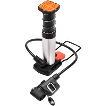 BIKERS DREAM Mini-Fußluftpumpe Digital, orange/silber BIKERS DREAM Mini-Fußluftpumpe Digital, orange/silber