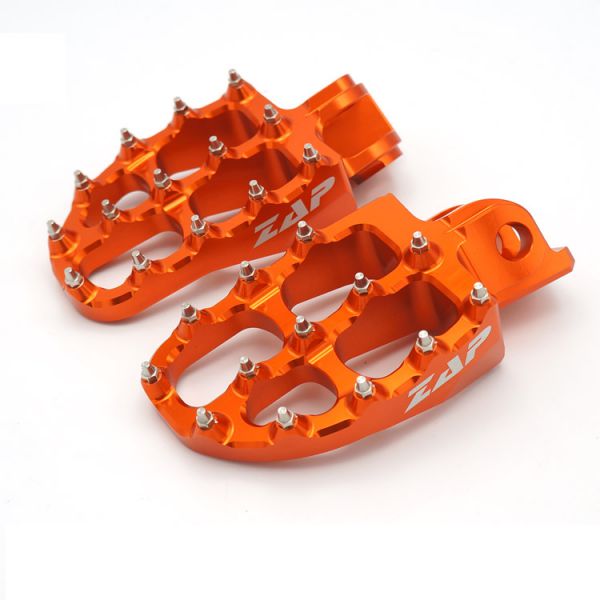 ZAP E-Peg Aluminium-Fußrasten (Paar) für KTM 690 08- / HVA 701 16-, orange