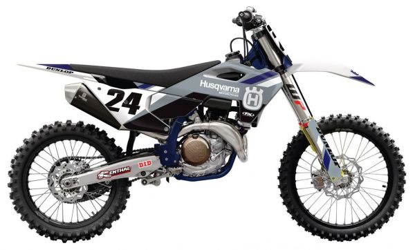 FACTORY EFFEX Tankdekor EVO 20 für HUSQVARNA TC 85 2018-2024, blau/grau/weiß