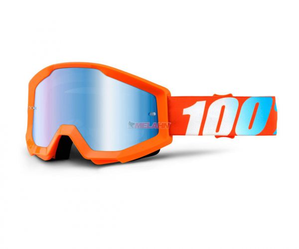 100% Strata Orange Goggle Motocross MTB MX Enduro Cross Brille, verspiegelt, orange