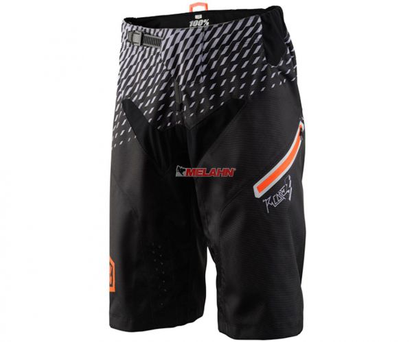 100% MTB-Shorts: R-Core Supra DH, schwarz/grau/orange