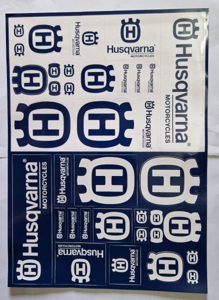 HUSQVARNA Aufkleber-Kit: Logo 36-teilig, blau/weiß