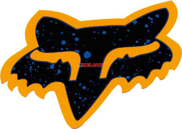 FOX Aufkleber: Head Splatter 10x6cm, orange/blau