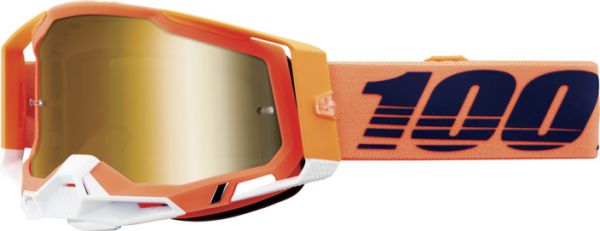 100% Brille: Racecraft 2 Coral, orange/weiß, true-gold-verspiegelt
