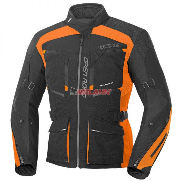 BÜSE Jacke: Open Road Evo, schwarz/orange