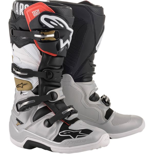 ALPINESTARS Stiefel: Tech 7, schwarz/silber/weiß/gold