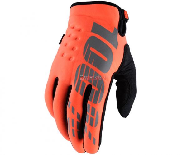 100% Handschuh: Brisker, Neopren, orange