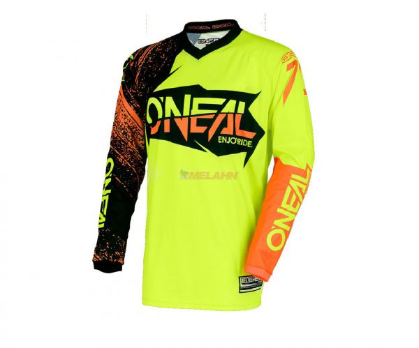 ONEAL Jersey: Element Burnout, schwarz/neon-gelb/orange