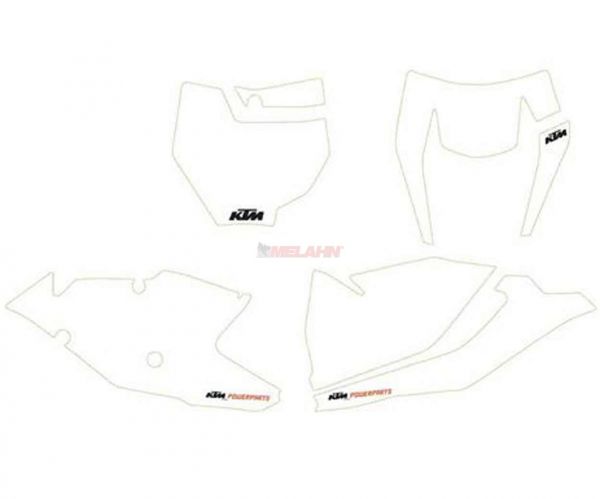 KTM Starttafelaufkleber-Set SX 19-22 / EXC 20-23, 4-teilig, weiß