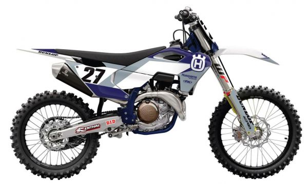 FACTORY EFFEX Tankdekor SR2 für HUSQVARNA TC 85 2018-2024, blau/grau/weiß