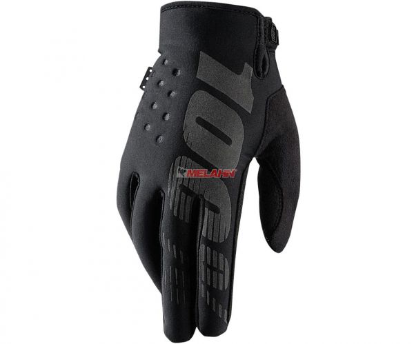 100% Handschuh: Brisker, Neopren, schwarz