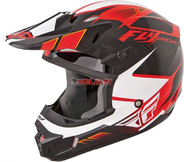 FLY Helm: Kinetic Impulse, rot/schwarz/weiß, Größe XL