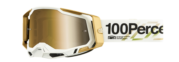 100% Brille: Racecraft 2 Succession, weiß/gold, gold-verspiegelt