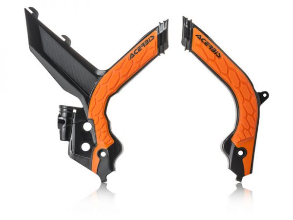 ACERBIS Rahmenschützer (Paar): X-Grip für KTM SX 2019-2022, schwarz/orange