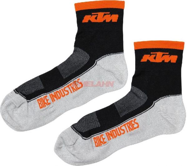 KTM Socke: Factory Line, schwarz/weiß/orange