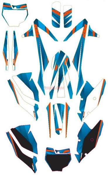 KTM Graphic-Kit: Style blau, SX 16-18