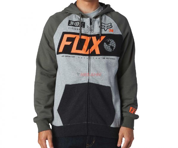 FOX Zip-Hoody: Maneuver, oliv/grau