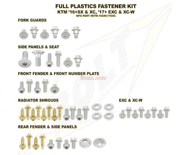 BOLT Schraubenkit Plastikteile für KTM EXC 17-19 / SX 16-18