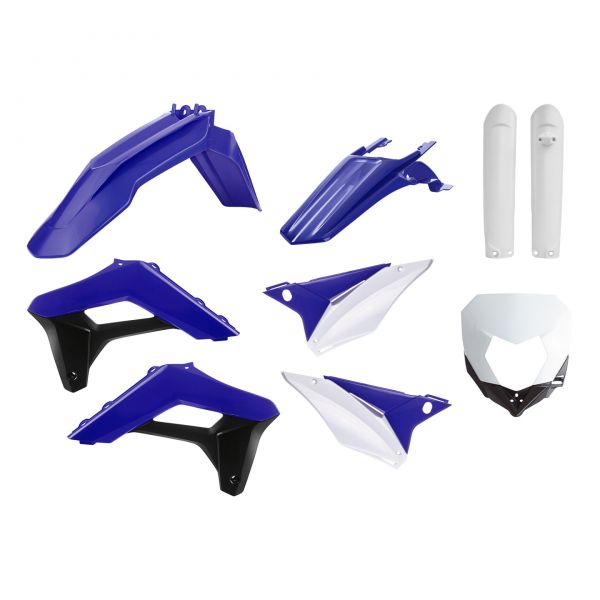 POLISPORT Plastik-Kit für SHERCO 125-450 SE-R/SEF-R 2017-2023, blau/weiß (OEM)