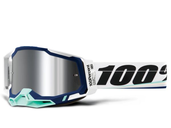 100% Brille: Racecraft 2 Arsham, blau/weiß, silber verspiegelt