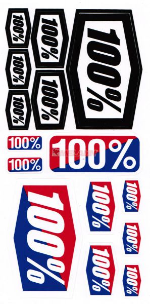 100% Aufkleber-Kit: Logo, 15-teilig
