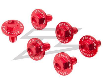 ZETA Aluminium-Schrauben für Gabelschützer (6 Stück) für GasGas 50/65/85/125-450 / 700, rot