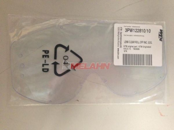 KTM Ersatzglas: Racing/Gravity-FX, Roll-Off, klar