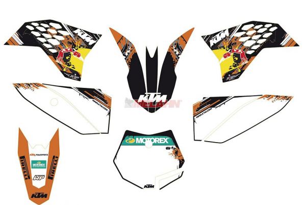 KTM Factory Graphic Kit 65 SX 09-15, schwarz/orange