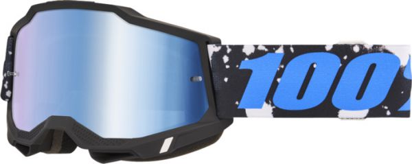 100% Brille: Accuri 2 Callisto, schwarz/blau/weiß, blau-verspiegelt