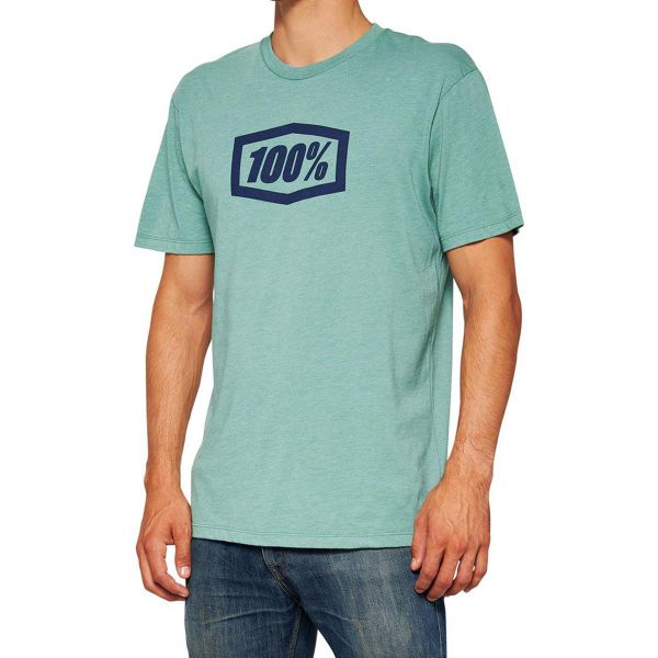 100% T-Shirt: Icon, ocean blue heather