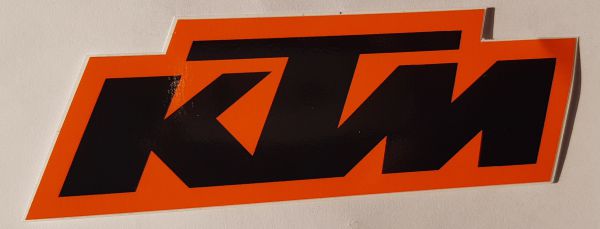 DCOR Sponsor Aufkleber: KTM 15x5cm, orange/schwarz