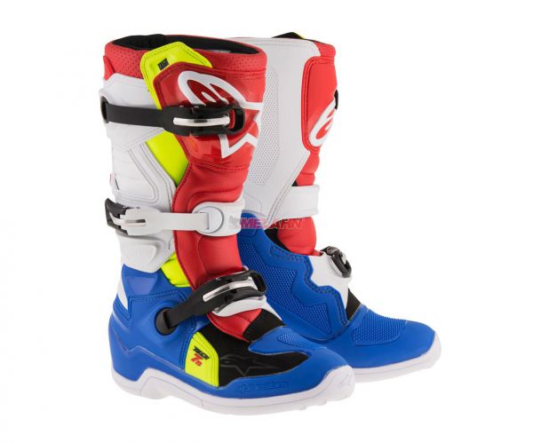 ALPINESTARS Kids Stiefel: Tech 7S, rot/blau/gelb/weiß