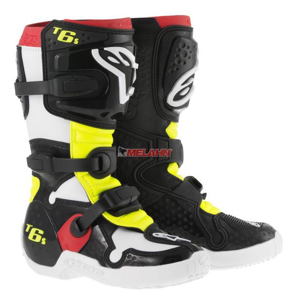 ALPINESTARS Kids Stiefel: Tech 6S, schwarz/rot/gelb