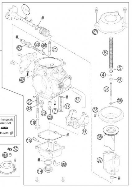 MIKUNI Gasschieber ohne Membrane für KTM LC4 640 ab 95 für BST40-Vergaser