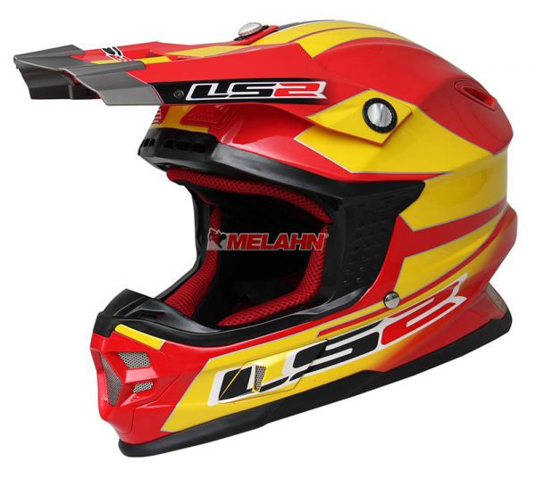 LS2 Helm: MX 456, rot/gelb